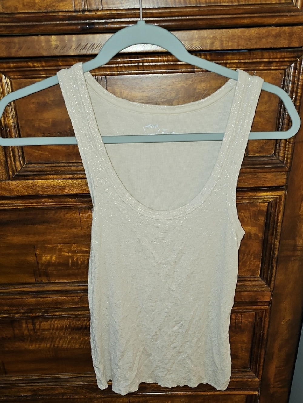 Aerie Womens Sz Small Shimmer Cream Tank! Like New Condition!!